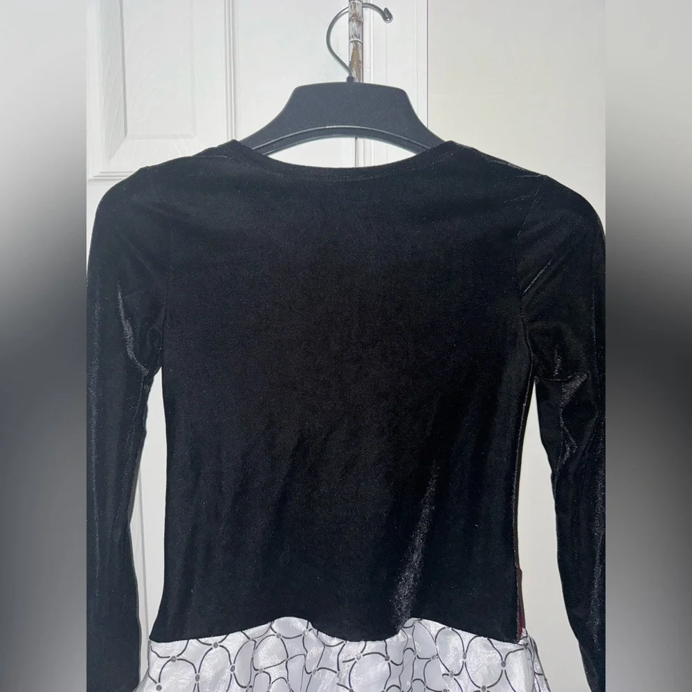 Bonnie Jean Black and White Dance Costume with Red Accent